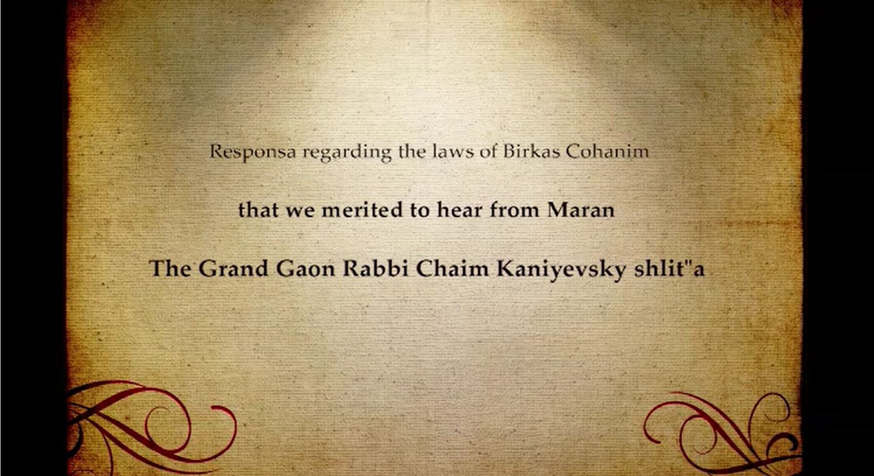 Watch: Q&A on Birkas Cohanim with Maran Shlita!